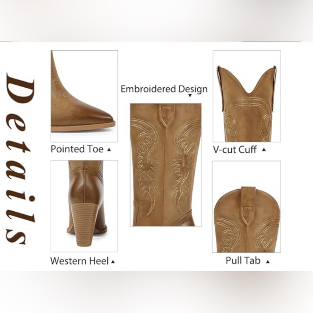 New Cowgirl Boots Tan  size 10 - Picture 8 of 15